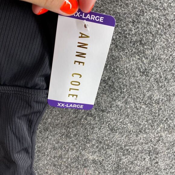 New Anne Cole Swim Suit Women 2XL Black Push Up Lined Sleeveless Wide Strap - Picture 6 of 8